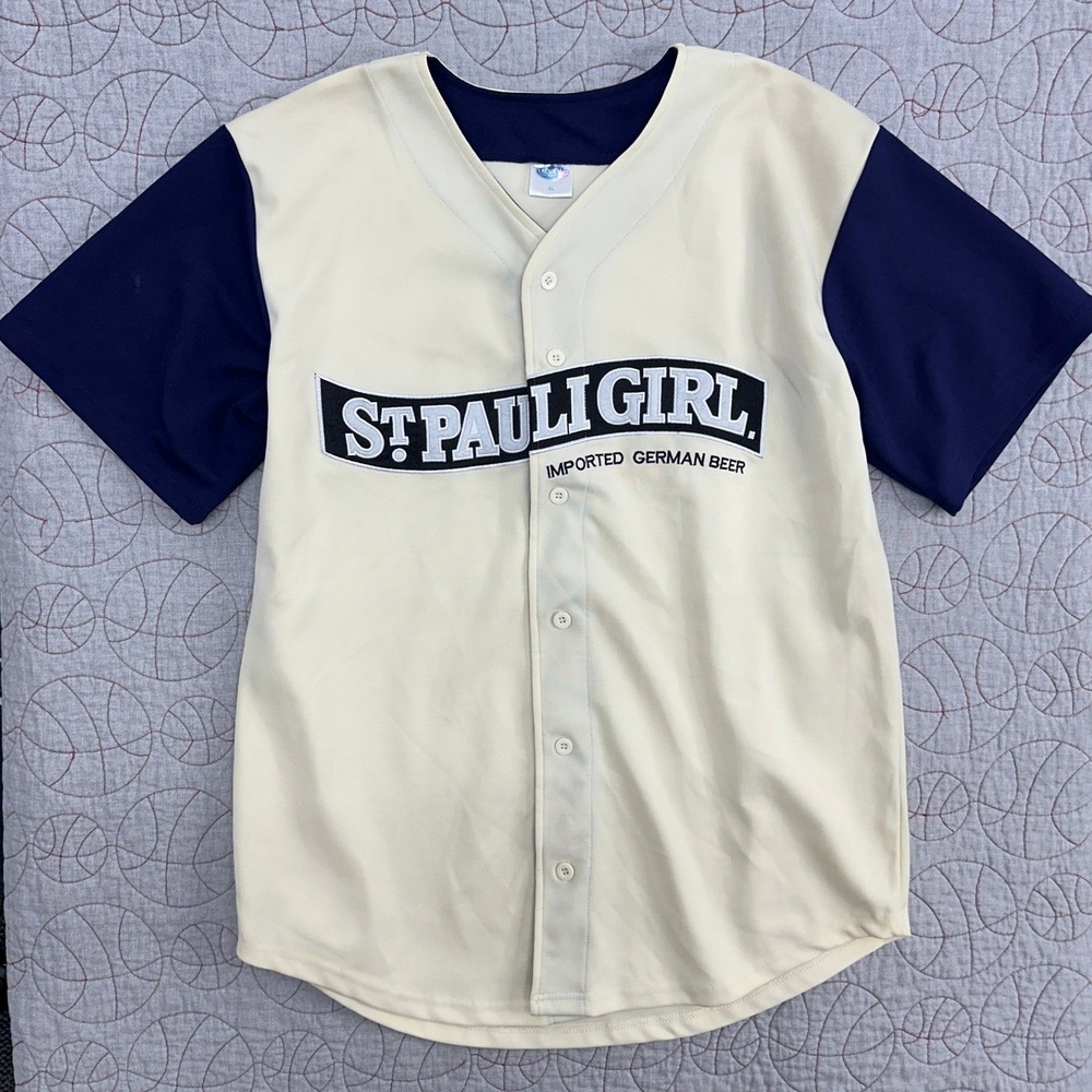 St. Pauli Girl Beer Embroidered Acme Baseball‎ Jersey / Men's XL